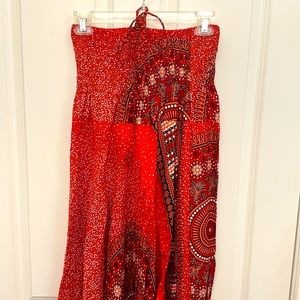 Red Mandala Romper/Harem Pants